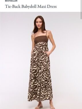 Abercrombie & Fitch Tie-Back Babydoll Maxi Dress | Small